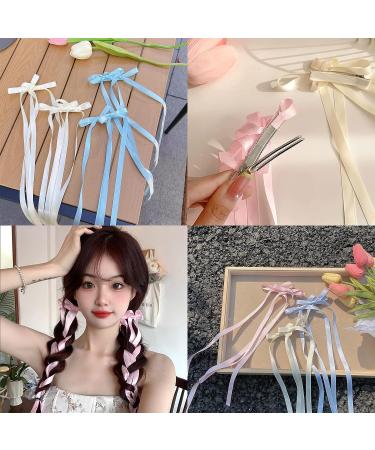 2PCS Velvet Bow Hair Clips for Women - Barrette Snap Hair Accessories in Blue, Pink, Off-White - Gift for Teen Girls - Buy Online on GoSupps.com