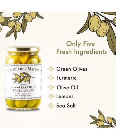 Moroccan Green Olives - Casablanca Market Marrakesh Spiced Olives (10.5oz) - Buy Online on GoSupps.com