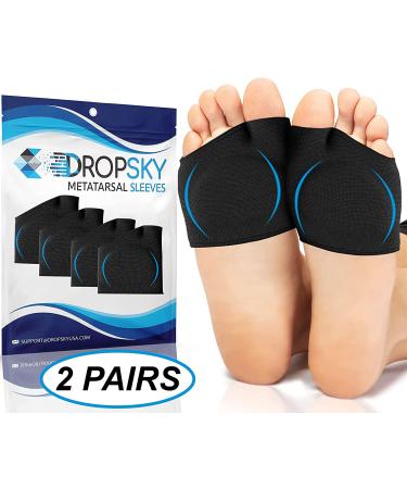 Metatarsal Sleeve with Gel Pads - 4 Pieces for Metatarsalgia, Neuroma, Calluses - Black - Women Men - Buy Online on GoSupps.com