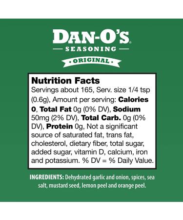 Dan-O's Original Seasoning, All Natural, Sugar Free, Keto, All Purpose  Seasonings, Vegetable Seasoning, Meat Seasoning, Low Sodium Seasoning, Cooking Spices