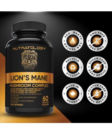 Organic Lion's Mane Mushroom Capsules - Nootropic Mushroom Supplements Formulated With 40% Polysaccharides & 20% Beta-Glucan! Immunomodulating Properties & A Potent Source Of Antioxidants. Supports Memory Cognition & Brain Health - 60 Capsules 60 count (P - Buy Online on GoSupps.com