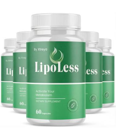 (Pack of 5) LipoLess Capsules All Natural Lipo Less Supplement Pills with Premium Ingredients Advanced Formula for Health & Wellness Support for Active Women & Men (60 Capsules)