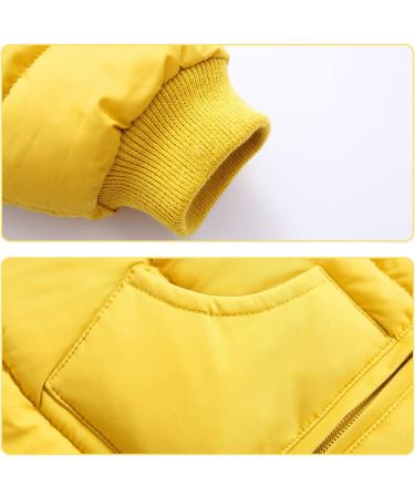 Minizone Baby Snowsuit | Cotton Hooded Winter Romper | Cartoon Rabbit Design | 0-6 Months | Yellow - Buy Online on GoSupps.com