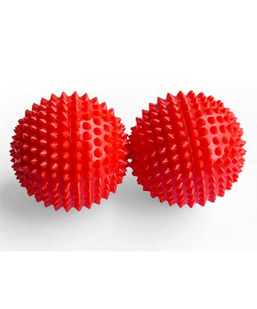 2x DBT skills hedgehog ball |Magnetic high stress acupressure ball |For stress relief or massage |against tension and for more mobility and concentration (red matt) red matt 47 mm