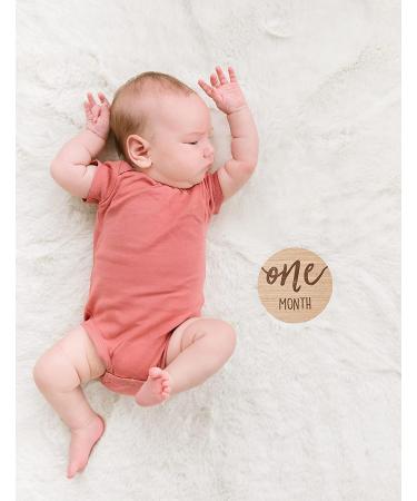 Kate & Milo Baby Monthly Milestone Marker Discs - Reversible Photo Props for Baby and Pregnancy Growth - Wooden Cards - Buy Online on GoSupps.com