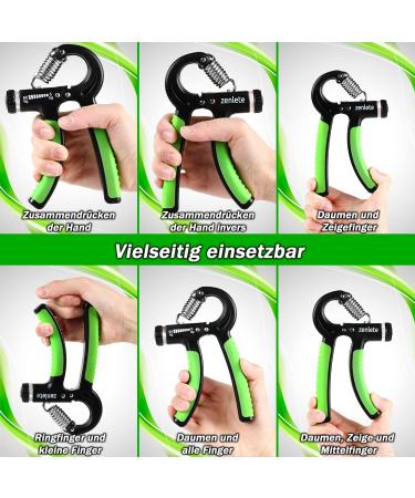 Zenlete Professional Fitness Hand Trainer - Adjustable 5-60 kg Grip Strength Device with E-Book for Forearm & Finger Training - International Shipping Available - Buy Online on GoSupps.com