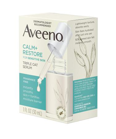Aveeno Calm + Restore Triple Oat Serum for Sensitive Skin - 1 fl oz (30 ml) - Buy Online on GoSupps.com