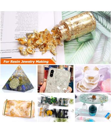 Gilding Flakes Set - Metallic Gold Foil for Resin, Jewelry, Nails, Art & Crafts - 3 Bottles (Gold, Silver, Copper) - Buy Online on GoSupps.com