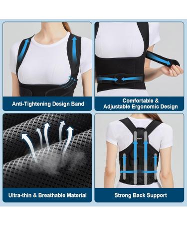 Back Brace Posture Corrector for Men & Women - Adjustable Scoliosis Support Hunchback Straightener Upper & Lower Back Trainer (Large Waist 35-39 inch - Buy Online on GoSupps.com