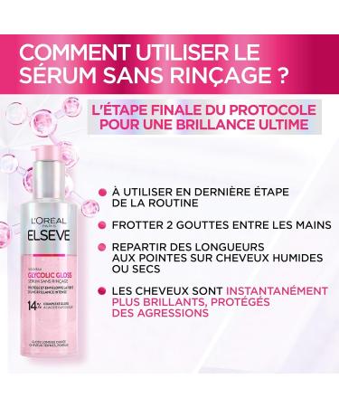 L'Or al Paris Elvive Glycolic Gloss Traitement Lissant 5 minutes de 200ml + S rum Sans Rin age de 150ml + Apr s-shampoing de 150ml Ensemble pour Cheveux Ternes Poreux - 3 Flacons Traitement lamination + s rum + apr s-shampoing - Buy Online on GoSupps.com