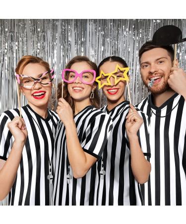 4 Pack Black White Stripe Referee Shirt Set with Whistle - Official V-Neck, Size Large - Buy Online on GoSupps.com