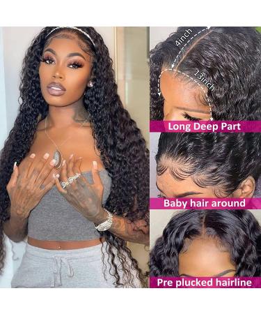 Nuocheng Deep Wave 13x4 Curly Lace Front Wig 22 Inch HD Human Hair Wigs for Black Women - Buy Online on GoSupps.com