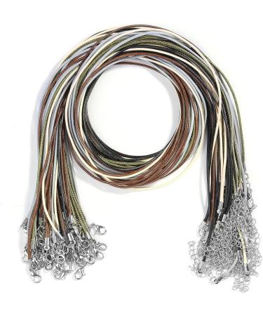 Paxcoo 50Pcs Necklace Cord with Clasp - 24 Inch Waxed Cotton Cord for Jewelry Making Supplies - Buy Online on GoSupps.com