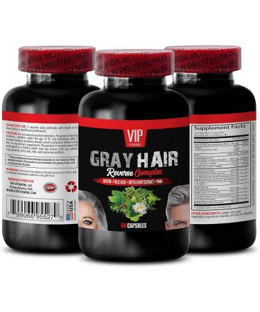 Catalase Complex - Gray Hair Reverse Complex - Barley Grass Juice Powder Stinging Nettle Root PABA Biotin Vitamin B-6 Fo-Ti Root Powder Saw Palmetto Berries 2 Bottles 120 Capsules - Buy Online on GoSupps.com