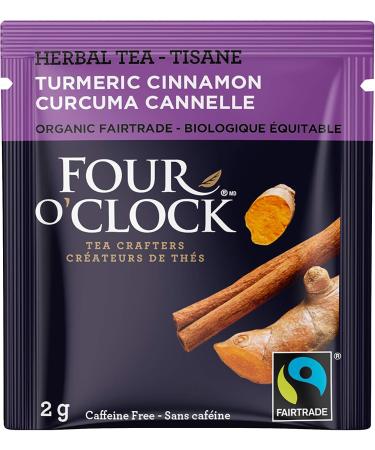 Four O'Clock Turmeric Cinnamon Herbal Tea Organic Fairtrade Non-Gmo Kosher Gluten-Free 80 Teabags Turmeric & Cinnamon - Buy Online on GoSupps.com