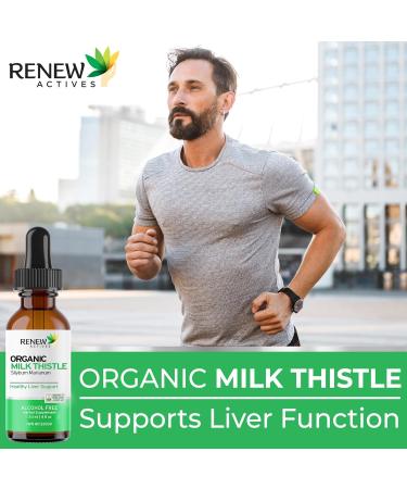 Renew Actives Milk Thistle Liquid Extract 110MG per 2ML Liver Support Drops for Optimal Health No Alcohol, Non-GMO, Vegan Supports Liver Function & Digestive Health Made in Canada 4 fl oz - Buy Online on GoSupps.com