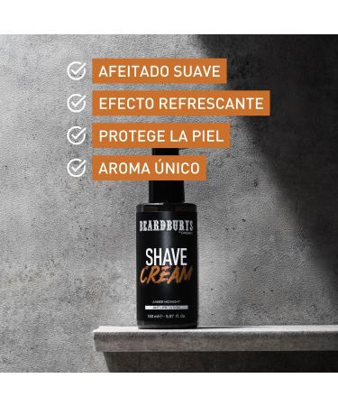 Beardburys Shaving Cream Black | Sensitive Skin Shaving Cream Without Irritation with Aloe Vera and Vitamin E 150 ml - Buy Online on GoSupps.com