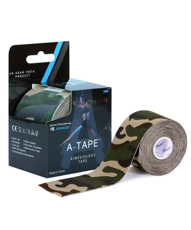 Made in Korea Kinesiology Tape for Physiotherapy Kinesio Tape for Sports Injury Pain Relief Athletic Therapeutic Muscle Tape (5 cm * 5.0 m) (Green Camo)
