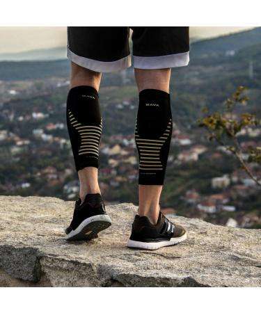 Mava Sports Calf Sleeves Compression for Runners - Unisex Gold Small | Enhance Performance & Recovery - Buy Online on GoSupps.com