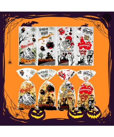 ZZLBZN Halloween Bags for Sweets Halloween Sweets Bags Halloween Cellophane Bags Halloween Cookie Bags Halloween Sweets Bags for Halloween Party Favors