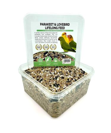 Premium Parakeet & Lovebird Lifelong Formula Bird Food Seed Mix Natural & Healthy Treats Snacks Gourmet Choice 2.4L Resealable Tub 1.6KG - Buy Online on GoSupps.com