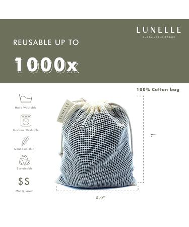 Lunelle Charcoal Bamboo Reusable Makeup Remover Pads 12 Pack with Konjac Sponge - Eco-Friendly Bamboo Face Pads Set - Buy Online on GoSupps.com