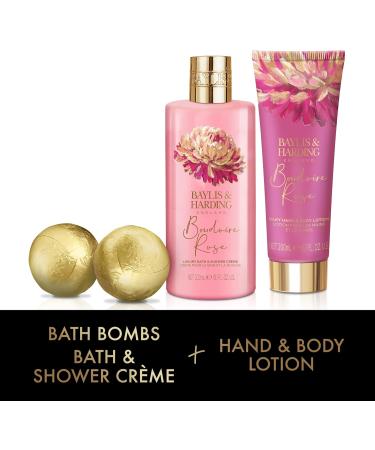 Baylis & Harding Boudoire Rose Luxury Bathing Treats Gift Set - Vegan-Friendly Rose Bath Products - Buy Online on GoSupps.com