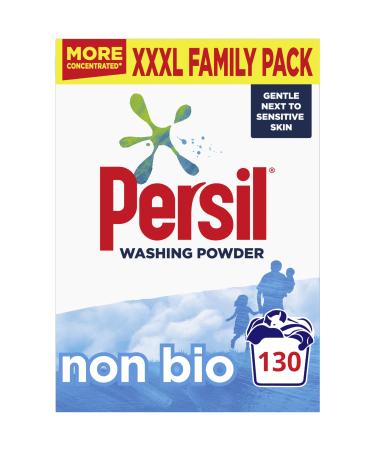 Persil Non Bio Washing Powder XXXL Family Pack 100% recyclable pack for stain removal that's gentle next to sensitive skin 130 Wash 6.5 kg