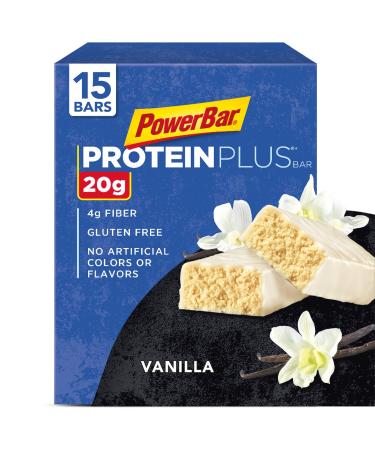 PowerBar Protein Plus Bar, Vanilla, 2.11 Ounce (15 Bars)