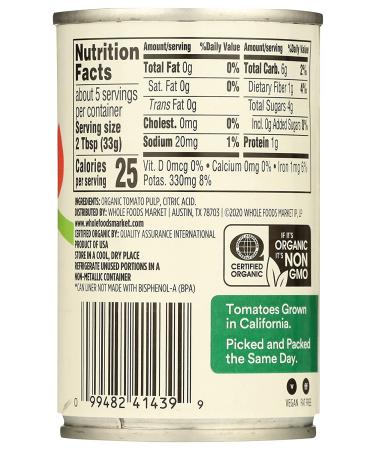 365 by Whole Foods Market Organic Paste Tomato 6 oz - Buy Online - Buy Online on GoSupps.com