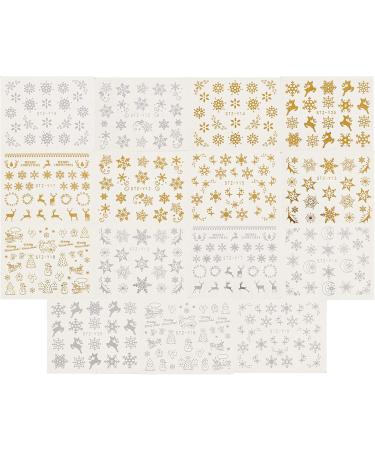 NICENEEDED 15 Sheets Christmas Theme Nail Art Stickers Water Transfer Stickers Nail Art Decals With Tweezer Plastic Cuticle Pusher Scissors For DIY Nail Decoration(Style 3) - Buy Online on GoSupps.com