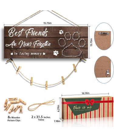 Pet Memorial Sympathy Frame for Loss of Dog and Cat | Personalized Pet Lover Gift | Paw Prints Design | Includes Clips and Twine for Photo Hanging - Buy Online on GoSupps.com