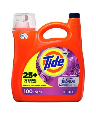 Tide Plus Febreze Freshness Spring & Renewal He Turbo Clean Liquid Laundry Detergent 154 Fl Oz 100 Loads 154 Fl Oz