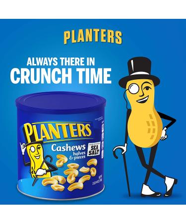 PLANTERS Cashew Halves & Pieces 46 oz Resealable Canister - Roasted in Peanut Oil - Kosher Snack - 2.87 Pound Convenient Size - Buy Online on GoSupps.com