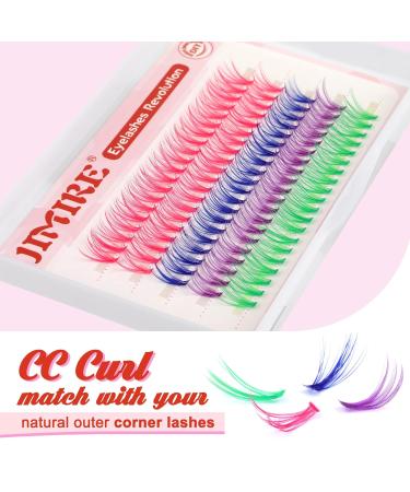 JIMIRE CL03 Colored Lash Clusters Individual Eyelashes - 100Pcs 14mm 3D Effect Pink Lashes for DIY Eyelash Extensions - CC Curl Wispy, Natural Look, Reusable Pack - 4 Colors - Buy Online on GoSupps.com