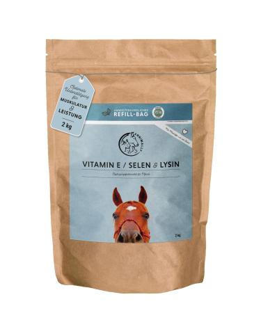 Annimally Selen vitamin E lysine powder for horses - horse vitamin E lysine selenium complex to support muscles & performance (2 kg refill pack)
