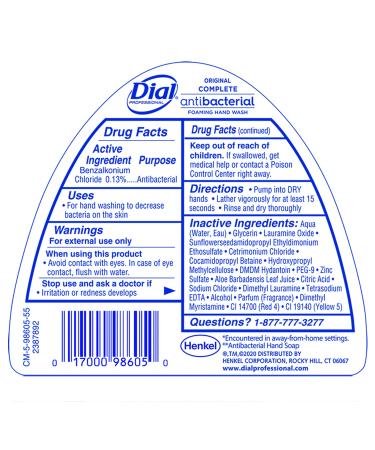 Dial Complete Original Antibacterial Foaming Hand Wash 15.2 OZ Pump Bottle (Pack of 4) - Pink - Buy Online on GoSupps.com