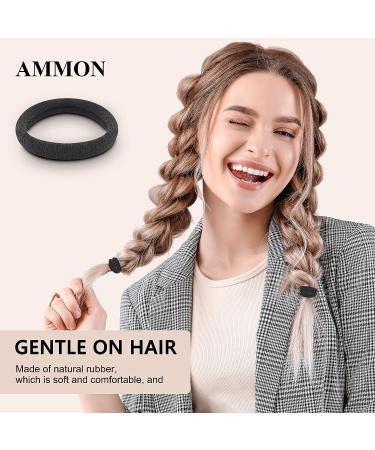 100 Pcs Black Seamless Hair Ties for Thick & Curly Hair - 1.77 Diameter Elastic Bands for Women - Buy Online on GoSupps.com
