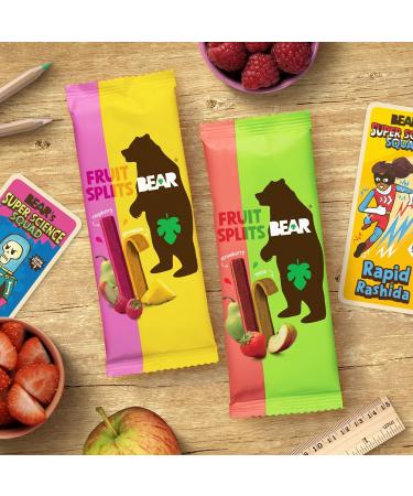 BEAR Fruit Splits Assorted Pack | 100% Natural Ingredients | No Added Sugar | Snacks for Kids & Adults | 20 x 20g Bags | 400g - Buy Online on GoSupps.com