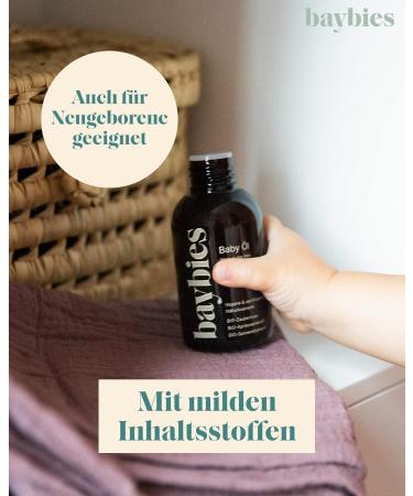 Baybies Baby Care Oil | Certified Natural Vegan Baby Oil for Care Cleaning & Massage | Perfect Gift for Baby Shower | 100ml - Buy Online on GoSupps.com