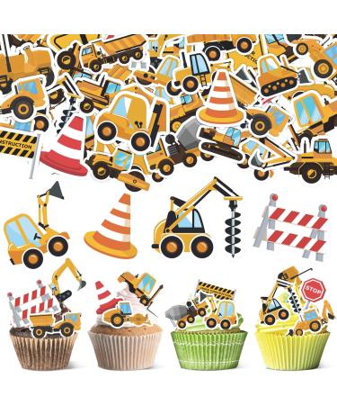 64 STK construction site Tortendendeko Essbar Kuchendeko Birthday boy excavator decoration children's birthday 2 excavator muffin decoration edible dining paper tortendeko tractor cupcake topper for children birthday 64 pieces of eating paper excavator to - Buy Online on GoSupps.com