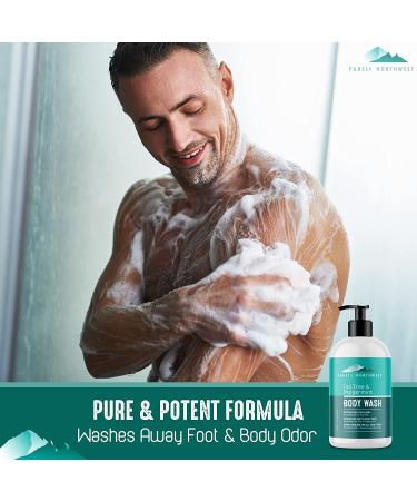 Purely Northwest Tea Tree Oil Body Wash - 18oz - For Unwanted Body Odor, Acne, Jock Itch & Athlete's Foot - Men & Women - Buy Online on GoSupps.com
