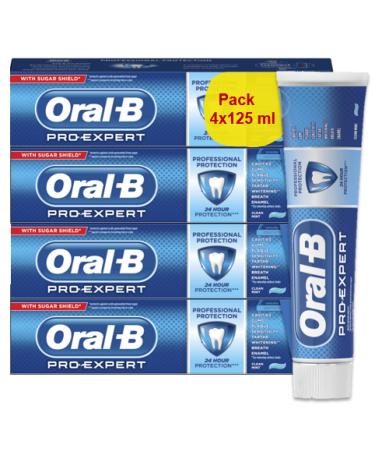 Oral-B Pro-Expert Professional Protection Toothpaste, made from eco-friendly recycled cardboard, 125 ml (Pack of 4)