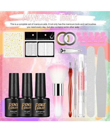 PEACECOLOR Gel Nail Polish Set with Lamp 36W Starter Kit 10PC Pink Green Blue Spring Gel Polish Colors Set with Matte Top Coat Nail Decorations Manicure Tools Gel Manicure Kit Beauty Gift XA-21 - Buy Online on GoSupps.com