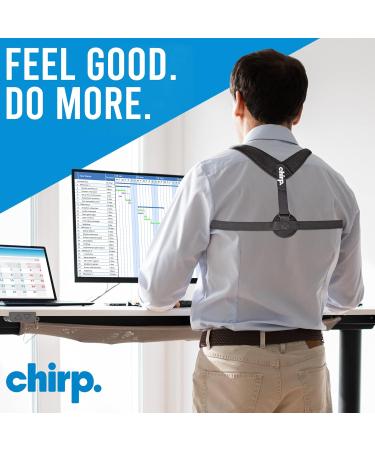 Chirp Upper Back Posture Corrector for Men and Women - Adjustable Shoulder and Back Brace for Posture Alignment - Black - Buy Online on GoSupps.com