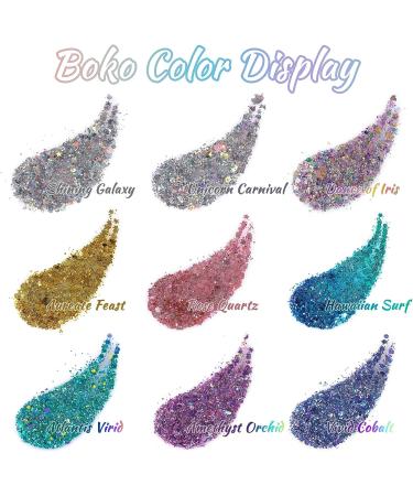 Boko 1.76oz Gold Body Glitter Gel - Chunky Liquid Mermaid Sequins for Face, Hair & Body Makeup - Perfect for Festivals & Raves - Buy Online on GoSupps.com