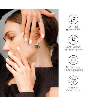 Nailog Pearl White Nail Film - 20PCS Self-Adhesive Nail Foils UV Hardening Gel Strips Long-Lasting Nail Ticker Perfect Gift for Women & Mother's Day - Buy Online on GoSupps.com