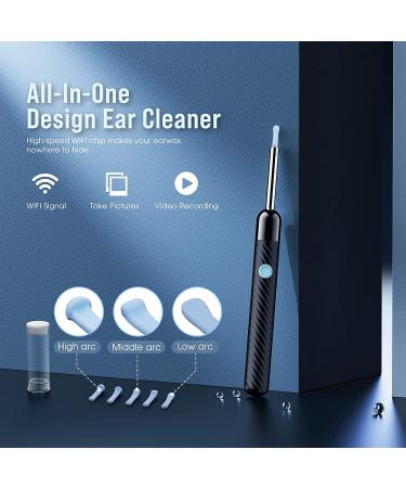 Ear Wax Removal Kit with Camera and 8 Pcs Ear Set - Ear Cleaner with Light - Earwax Remover Tool for iOS & Android - Black - Buy Online on GoSupps.com