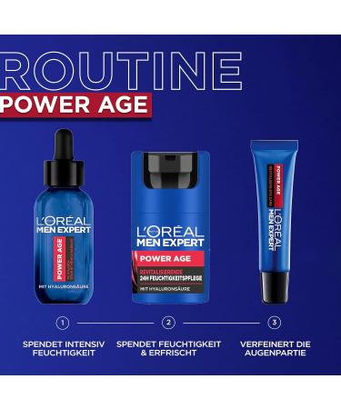 L'Or al Men Expert Hyaluron Serum - Anti-Aging Facial Serum for Men | 30ml Hydrating Hyaluronic Acid Formula  - Buy Online on GoSupps.com