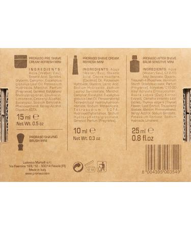 Proraso Men's Travel Shaving Kit - Pre-Shave Cream, Shaving Cream, After Shave Balm & Boar Bristle Brush - Buy Online on GoSupps.com